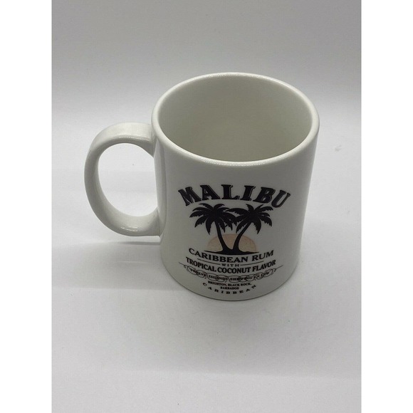 Malibu Caribbean Rum Double Sided White Ceramic coffee Mug Cup - Picture 6 of 7